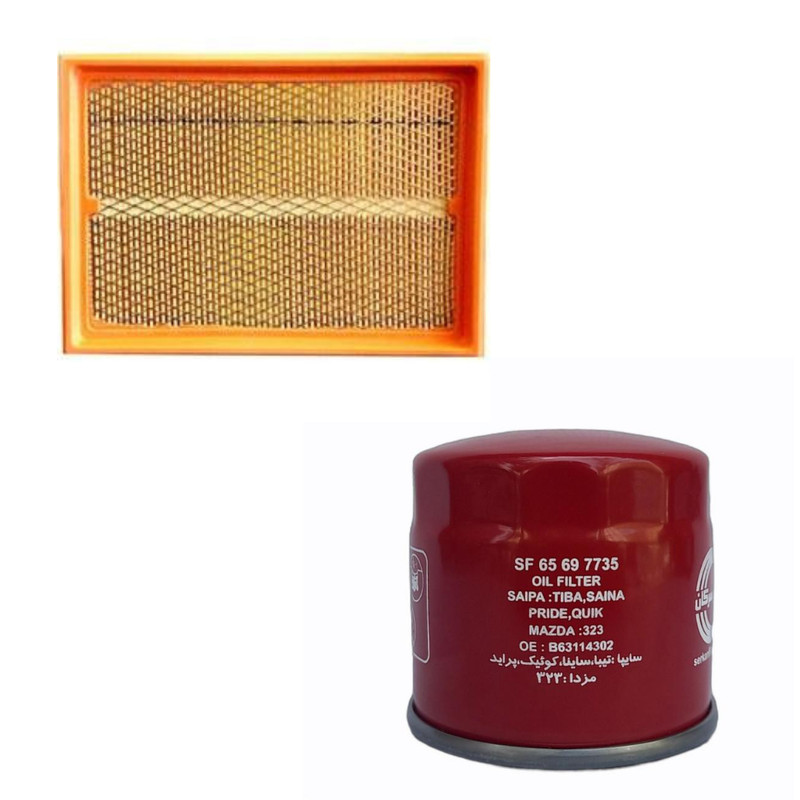 c5552148ef4661fae27955254158254658423455_1746956267 فیلتر روغن خودرو سرکان مدل SF7735 مناسب برای پراید به همراه فیلتر هوا - تصویر 1